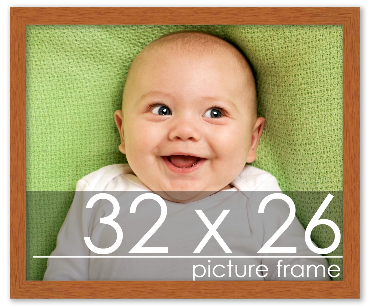 Modernist Brown Picture Frame - UV Acrylic, Backing Board, Hanging Hardware Included